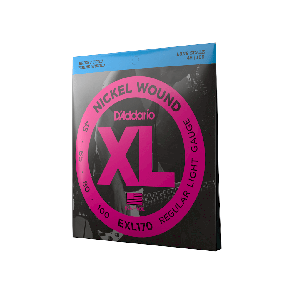 D'Addario Bass XL electric bass guitar strings.